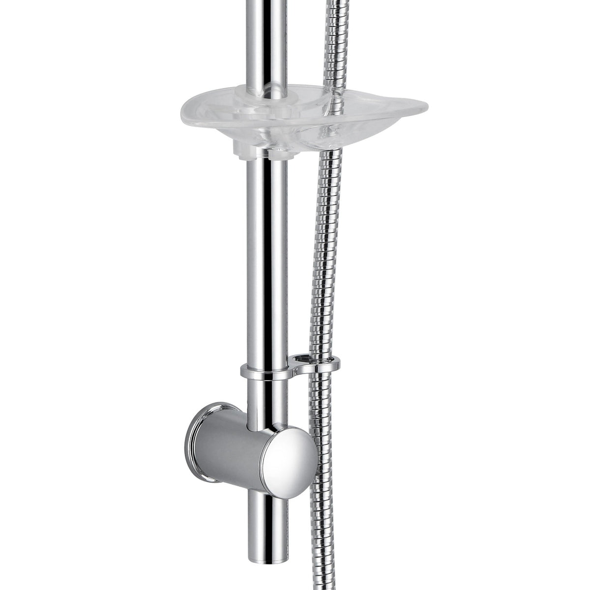 Round Chrome Concealed Shower Mixer Valve, Slider Rail Kit with Handset & Elbow