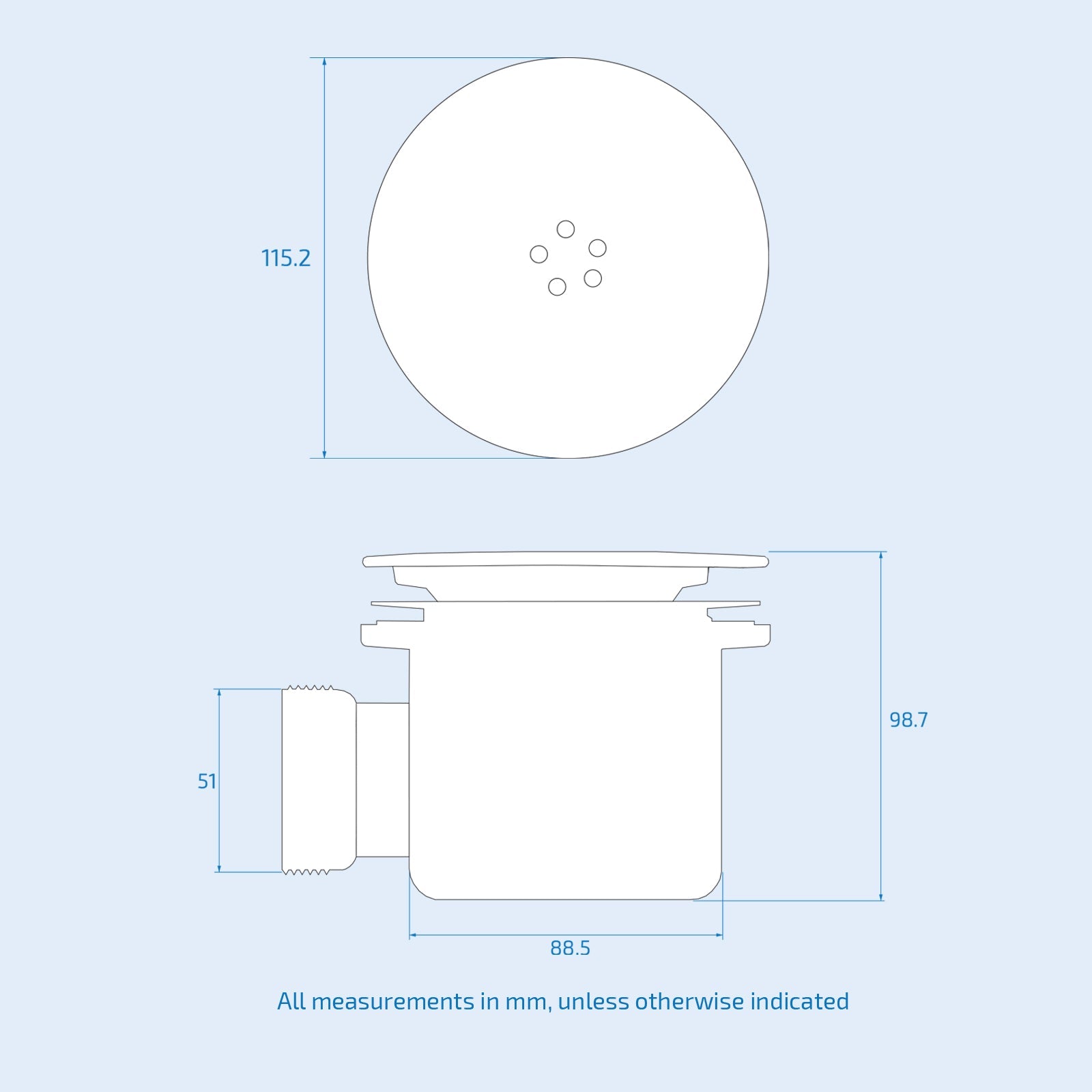 Shower Tray Waste /Fast Flow Shower Waste Matte Black