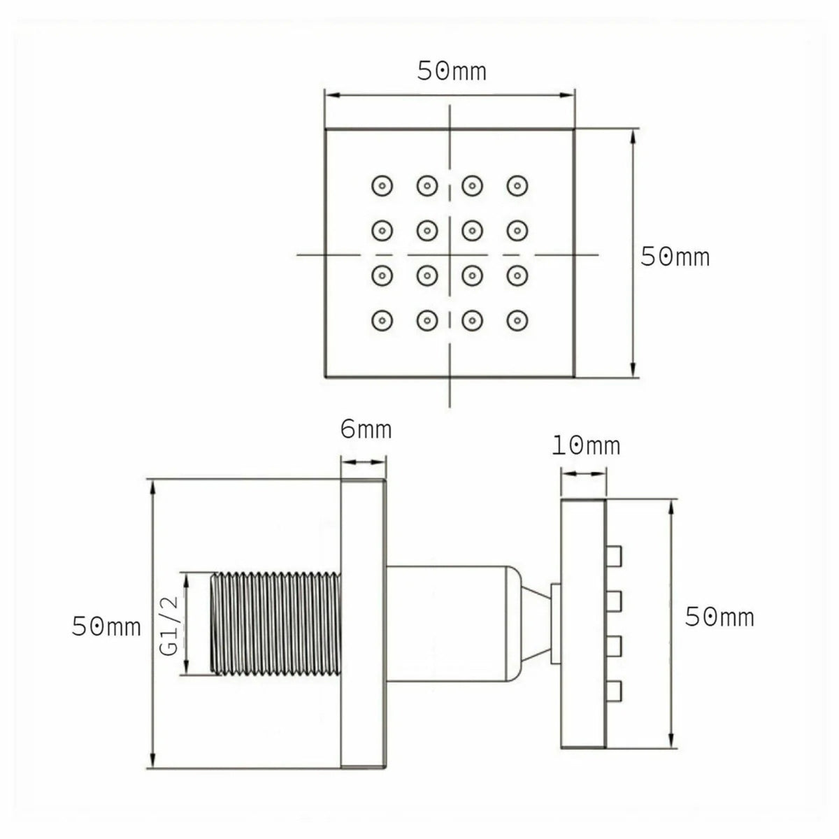 Olive Square 3 Way Concealed Thermostatic Shower Mixer Shower Head Handset & Body Jets Set