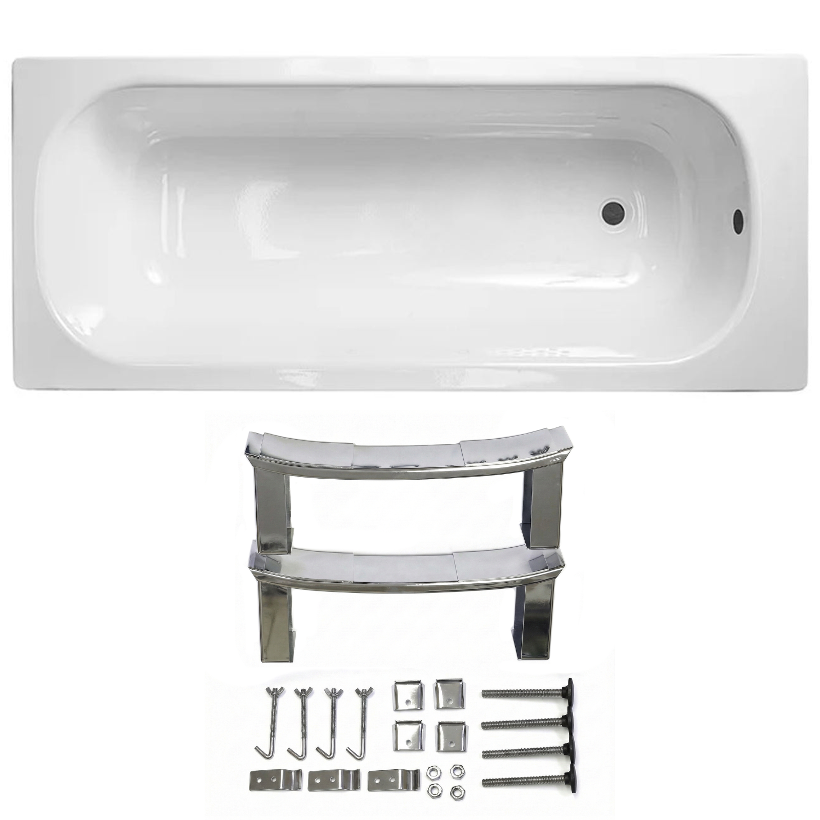 Dylan Premium 1500 x 700mm Heavy Duty Extra Thick Steel Enamel Round Bath