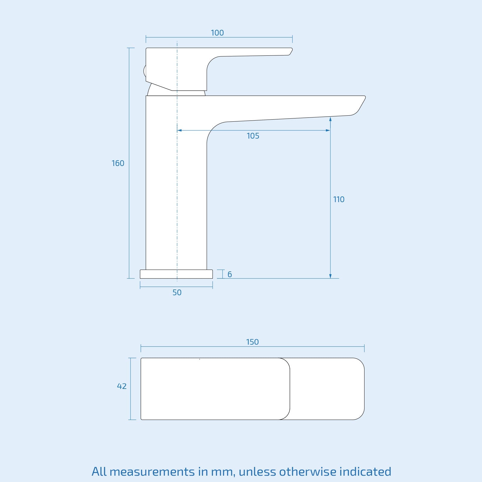 Astra Contemporary Matte Black Basin Mono Mixer Tap