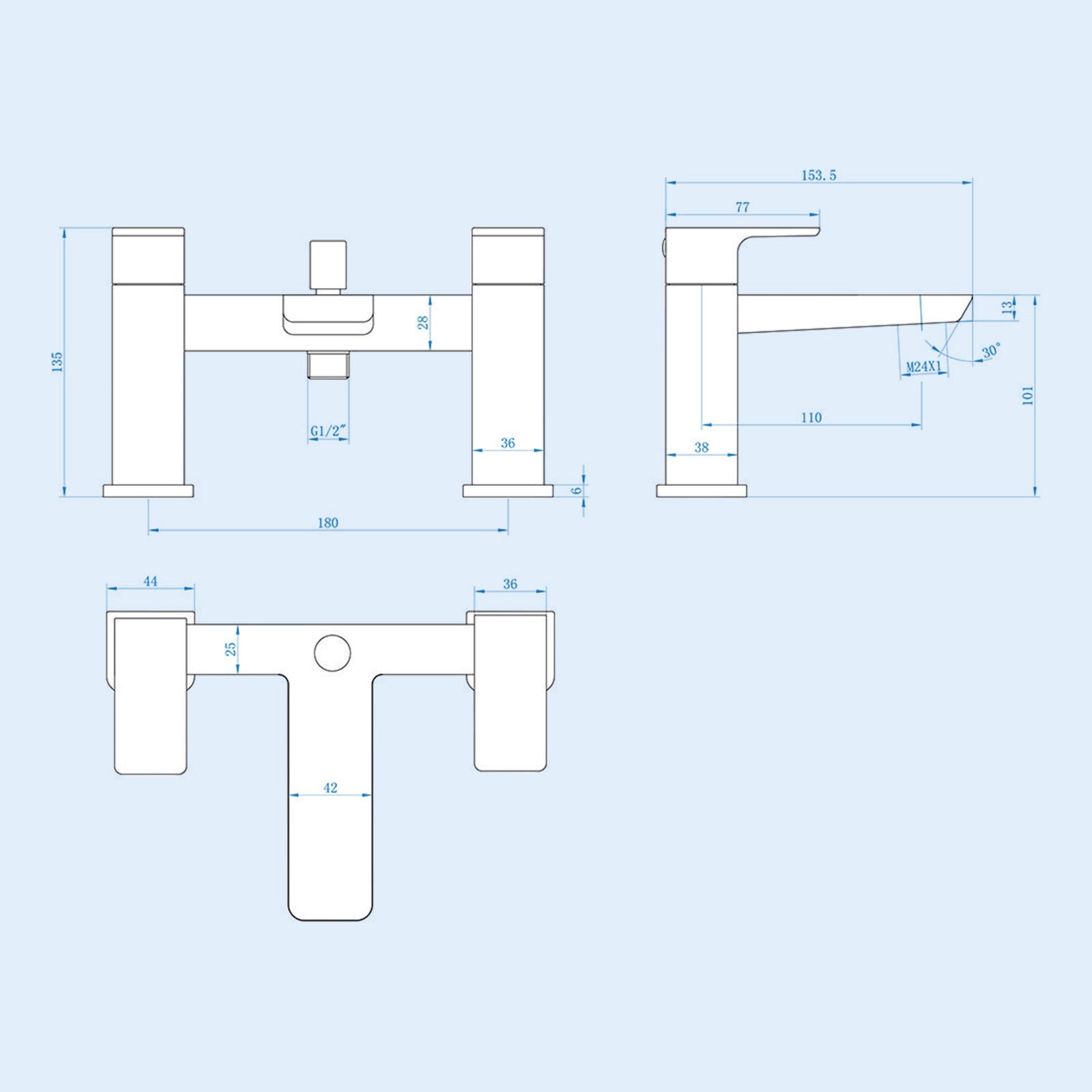 Astra Brushed Brass Designer Square Bath Shower Mixer Tap with Handheld Kit