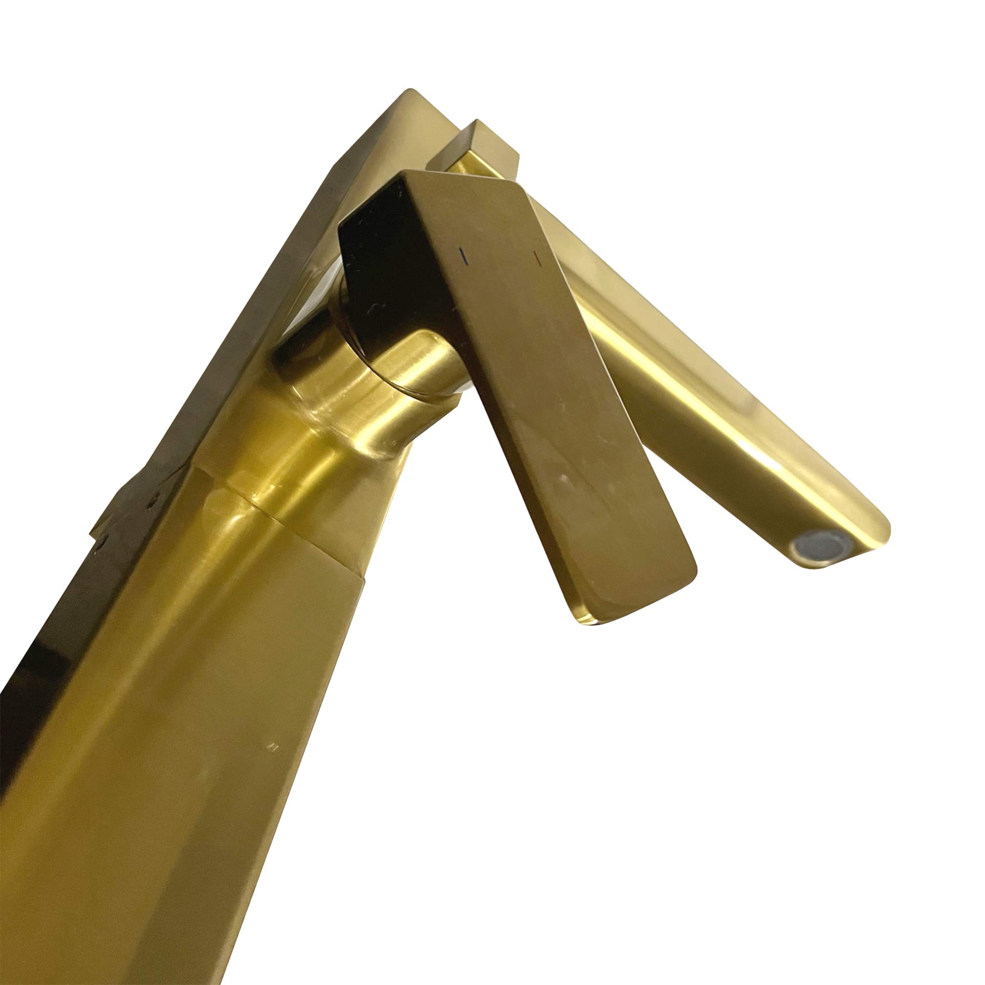 Brushed Brass Floor Standing Bath Shower Mixer