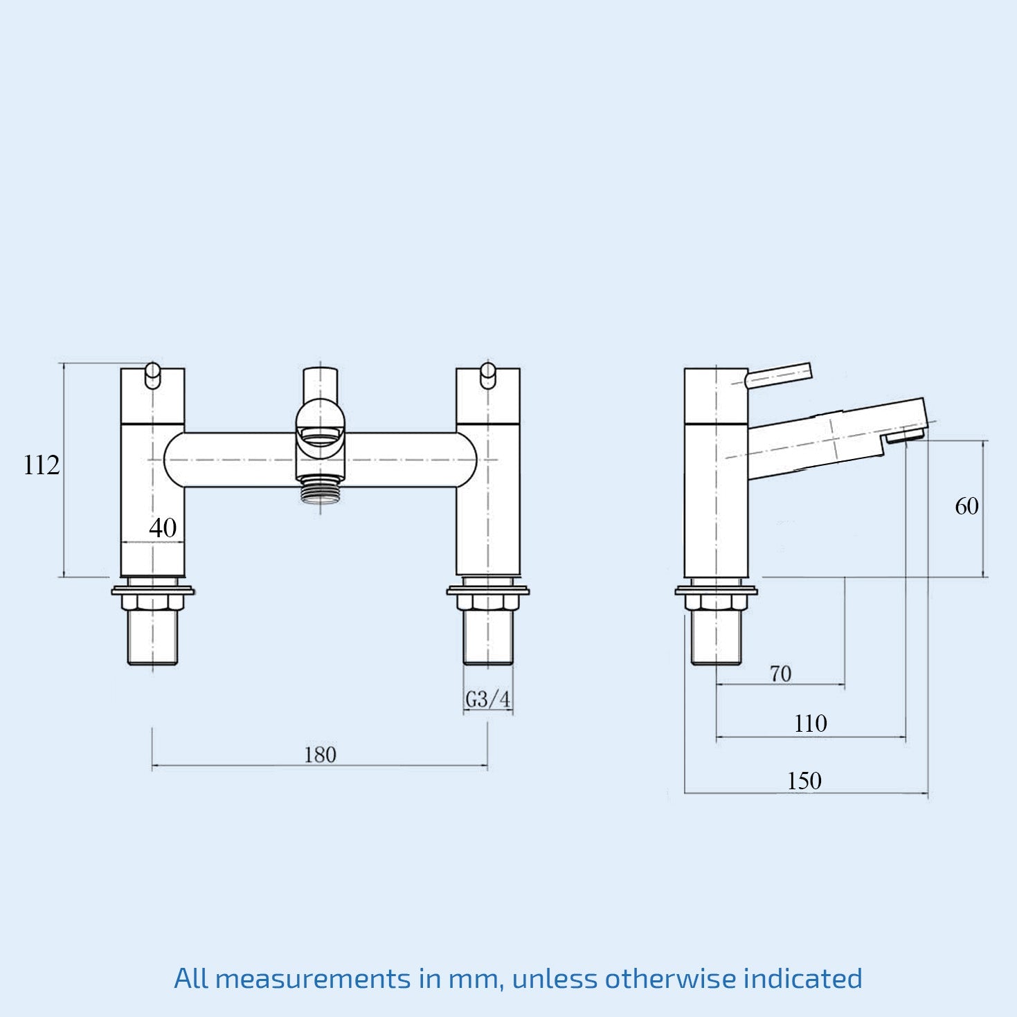 Kyic Round Bridge Deck Mounted Bath Shower Mixer With Handset And Basin Single Lever Mixer Tap Set