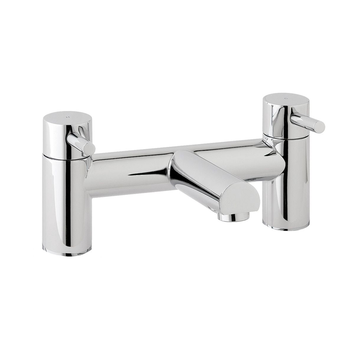 Kyic Modern Round Chrome Deck Mounted Bridge Bath Filler Tap