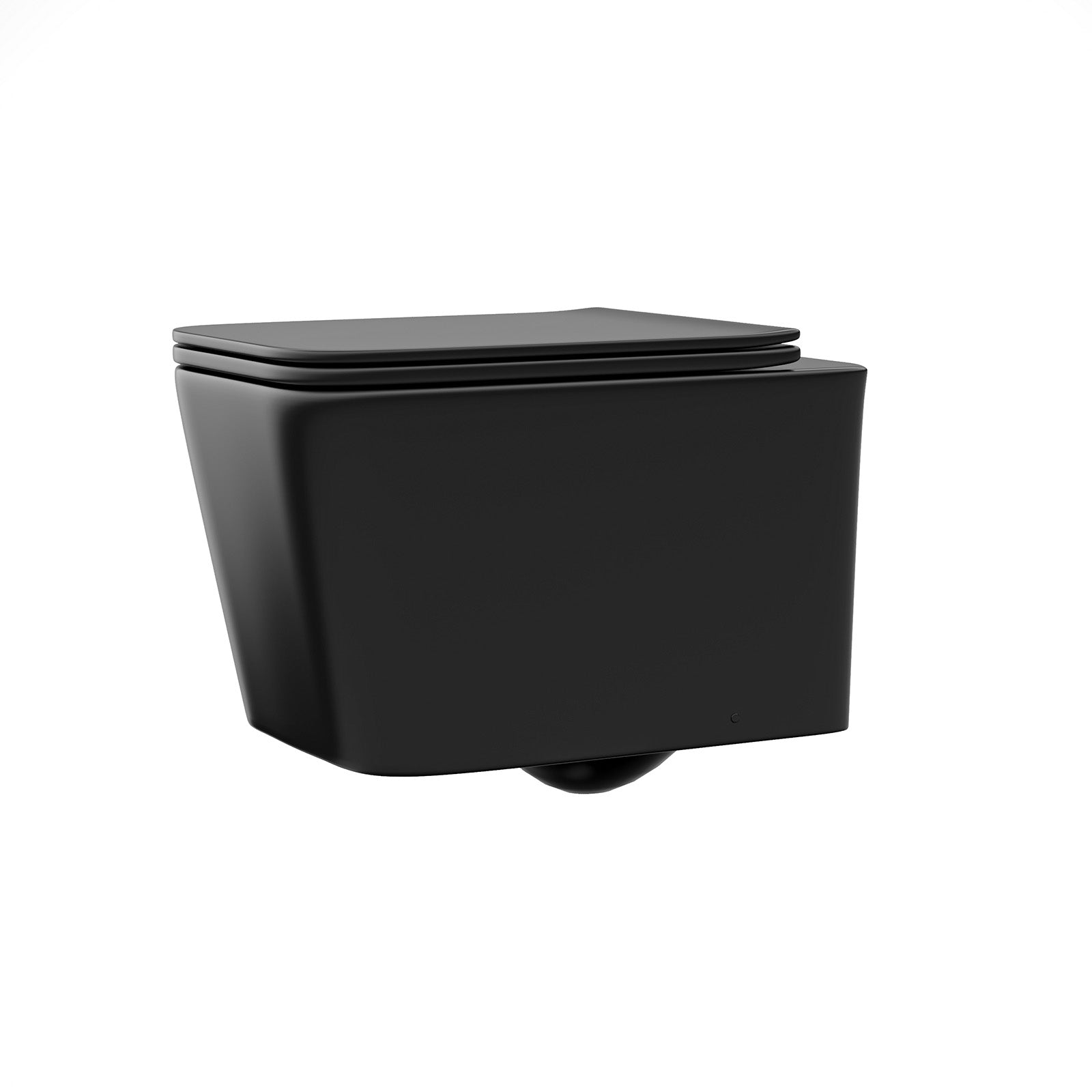 Matt Black Square WH Toilet Concealed Frame & Round Button Flush Plate