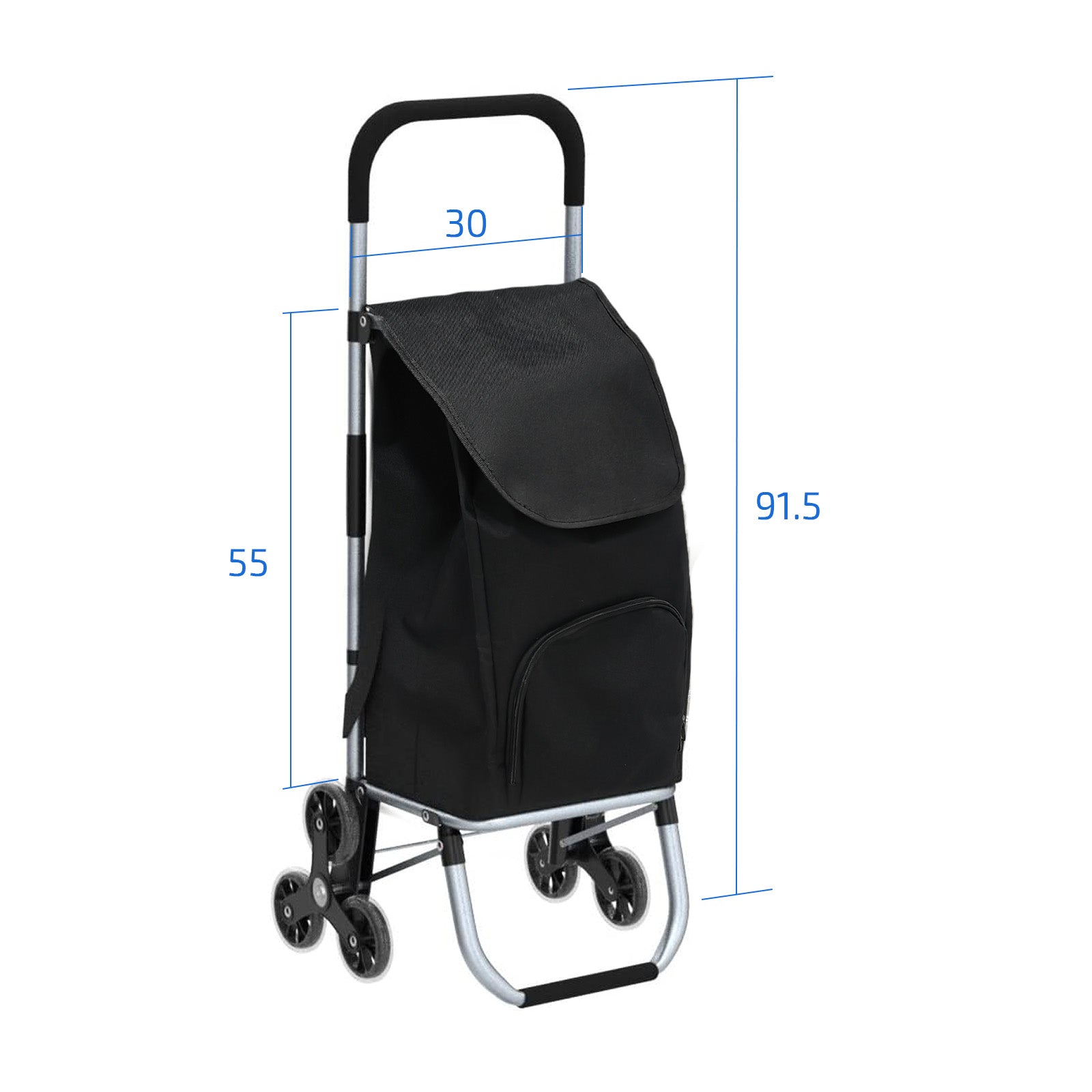 Aluminium Lightweight Shopping Grocery Trolley with Stair Climbing Wheels