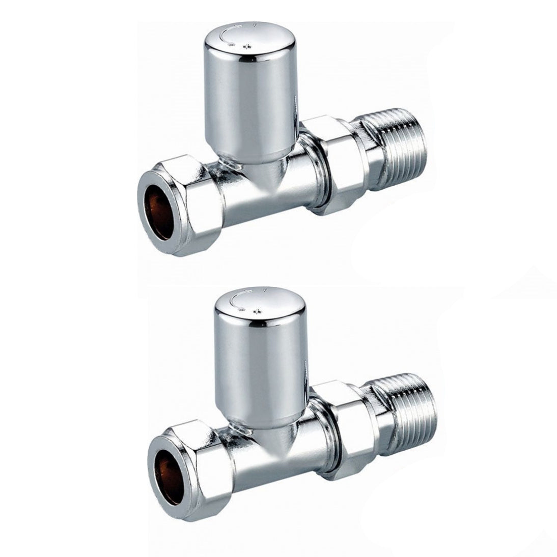 Modern Straight Radiator Valves Chrome