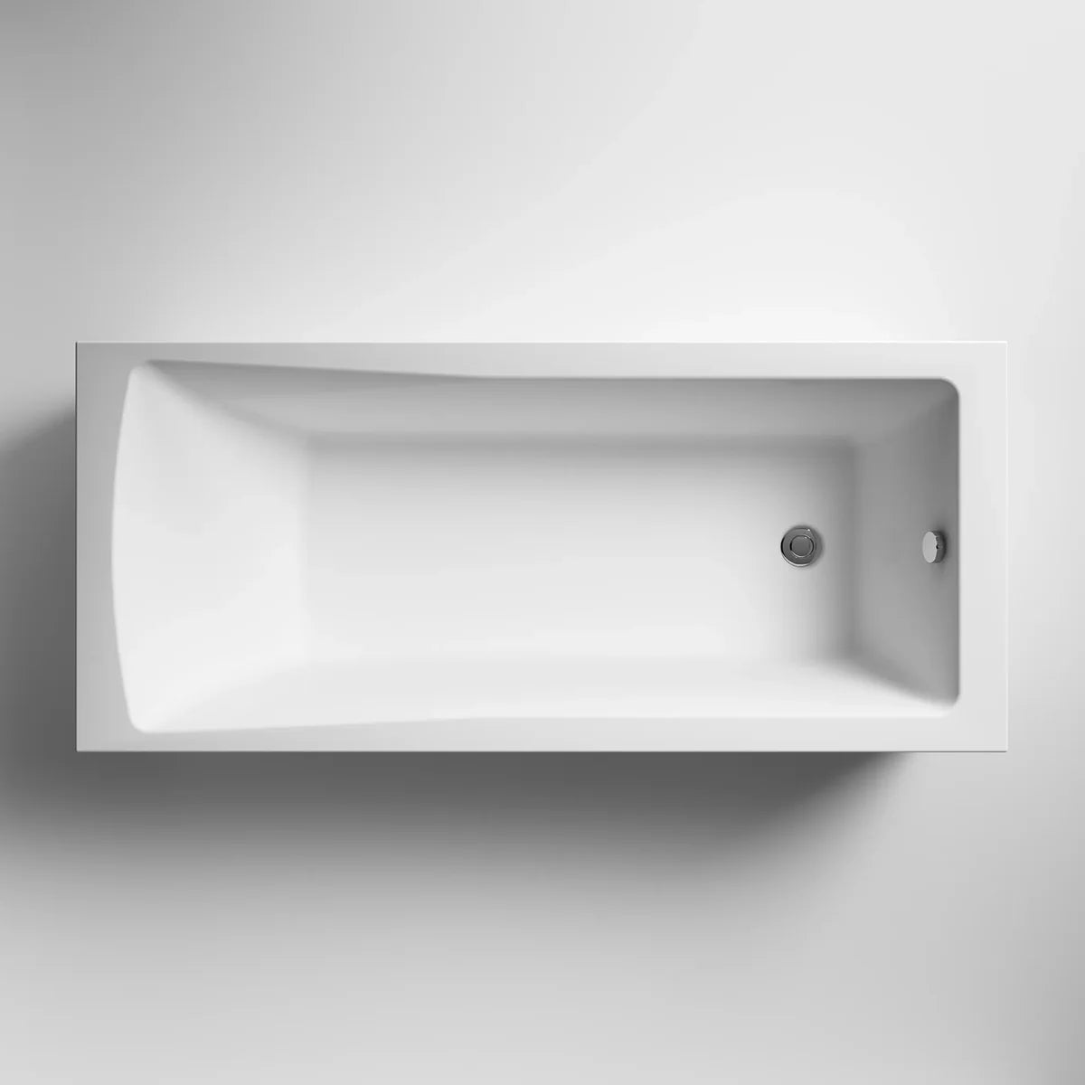 1400 x 700mm White Square Single Ended Bath with Bath Leg
