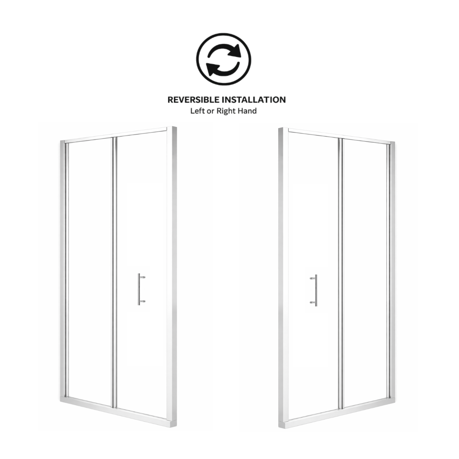 Bi-fold shower door image front view