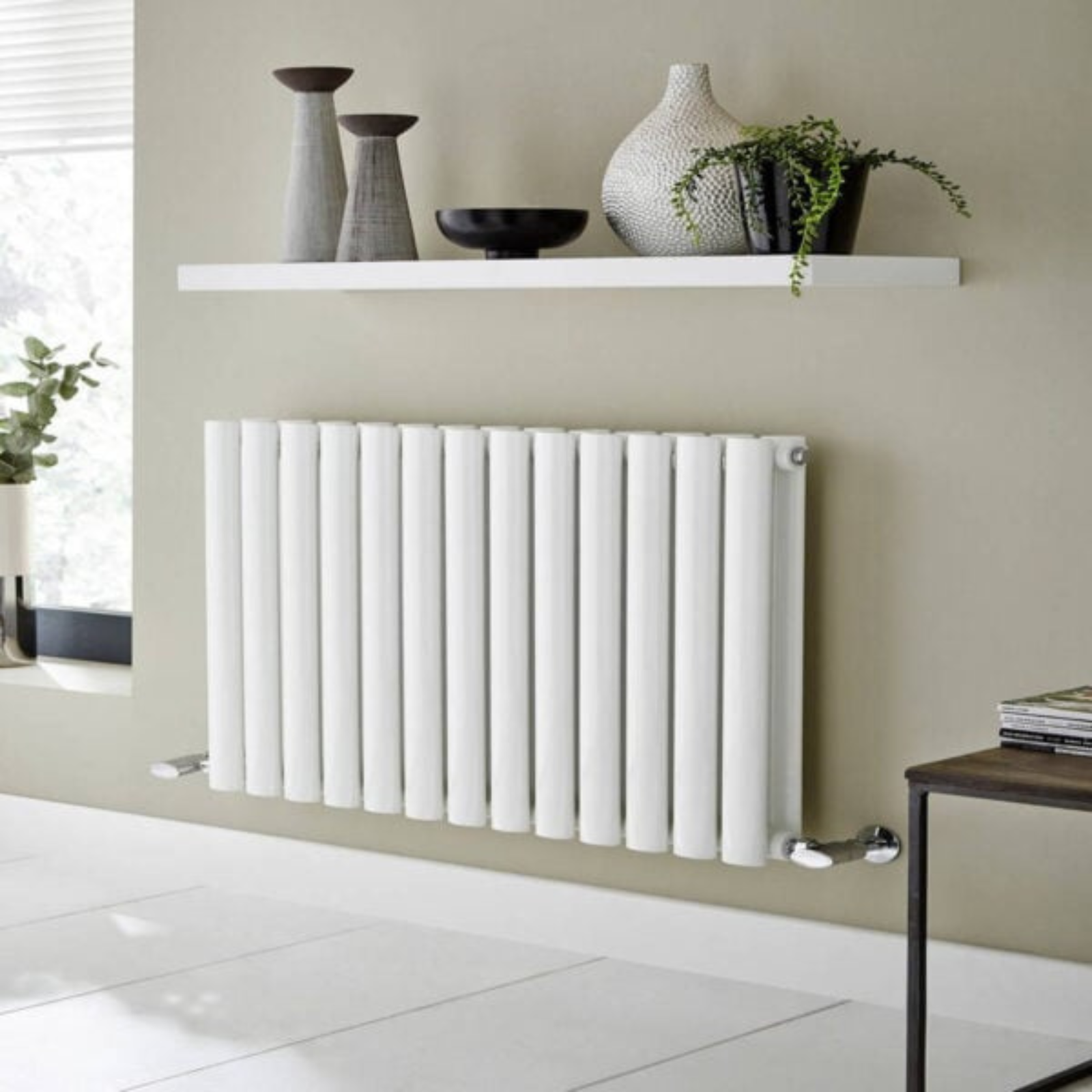 Kartell Aspen Single 370mm H x 600mm W White Horizontal Designer Radiator - ASP60-37SW