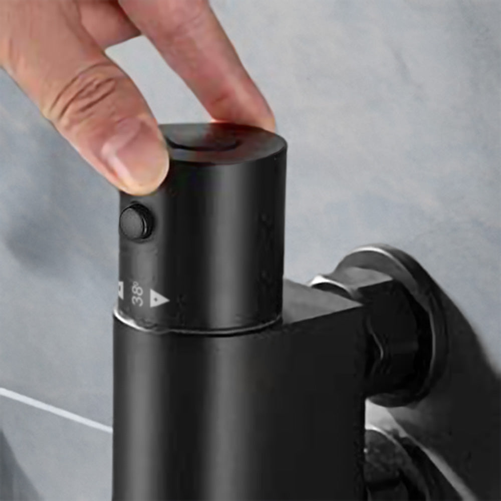 Modern Matte Black Bidet Douche Mini Thermostatic Bar Valve And Spray Kit with Black Plate Bracket