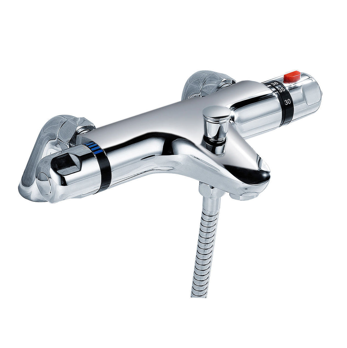 Winstead Round Chrome Thermostatic Bath Shower Mixer & Multi Function Shower Riser Kit