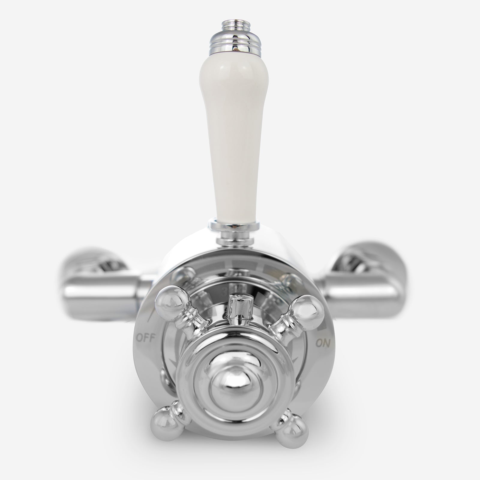 Cross Traditional Bathroom Chrome Shower Thermostatic Exposed Shower Valve