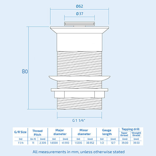 Push Button Unslotted Basin Waste Chrome