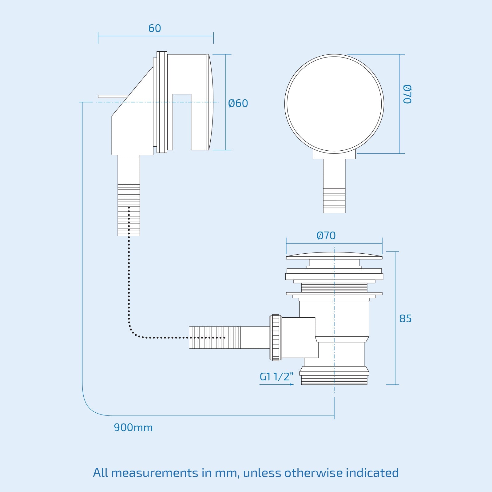 Arke Modern Chrome Waterfall Bridge Deck Mounted Bath Filler Tap & Waste