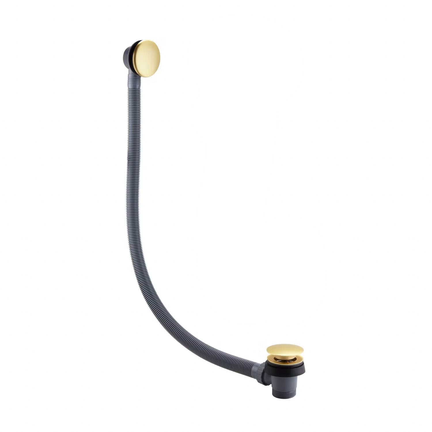 Brushed Brass Click Clack Bath Sprung Waste and Overflow