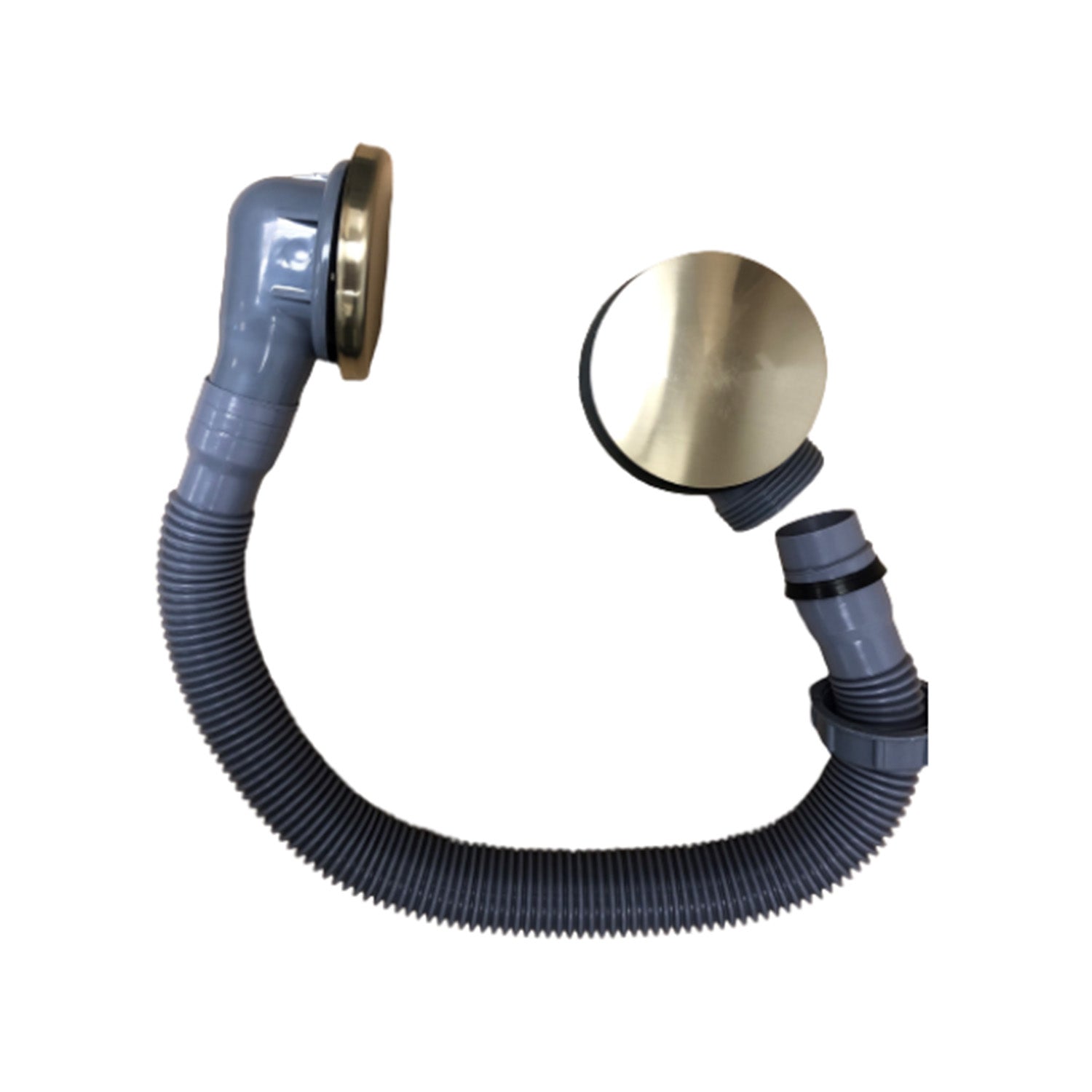 Brushed Brass Click Clack Bath Sprung Waste and Overflow