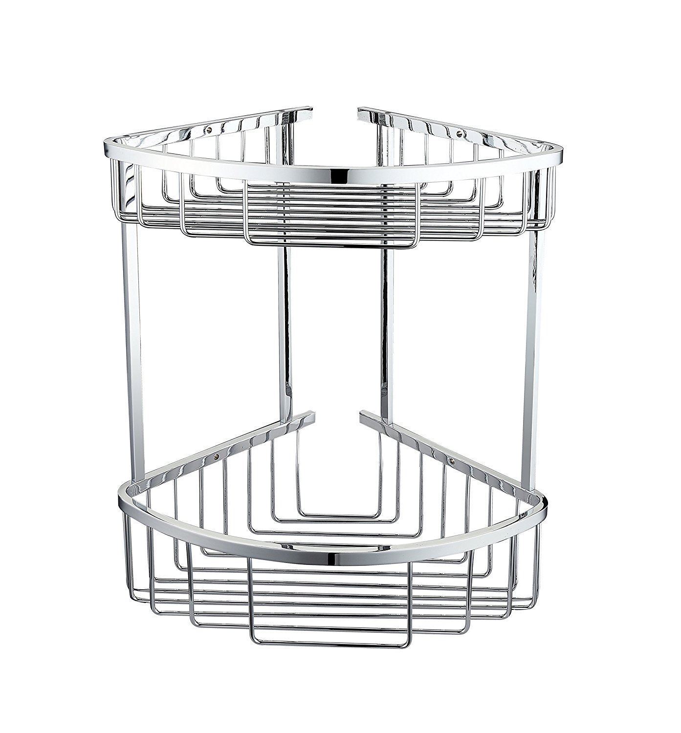 Corner Chrome Shower Caddy Double Shelf Basket Rack Storage