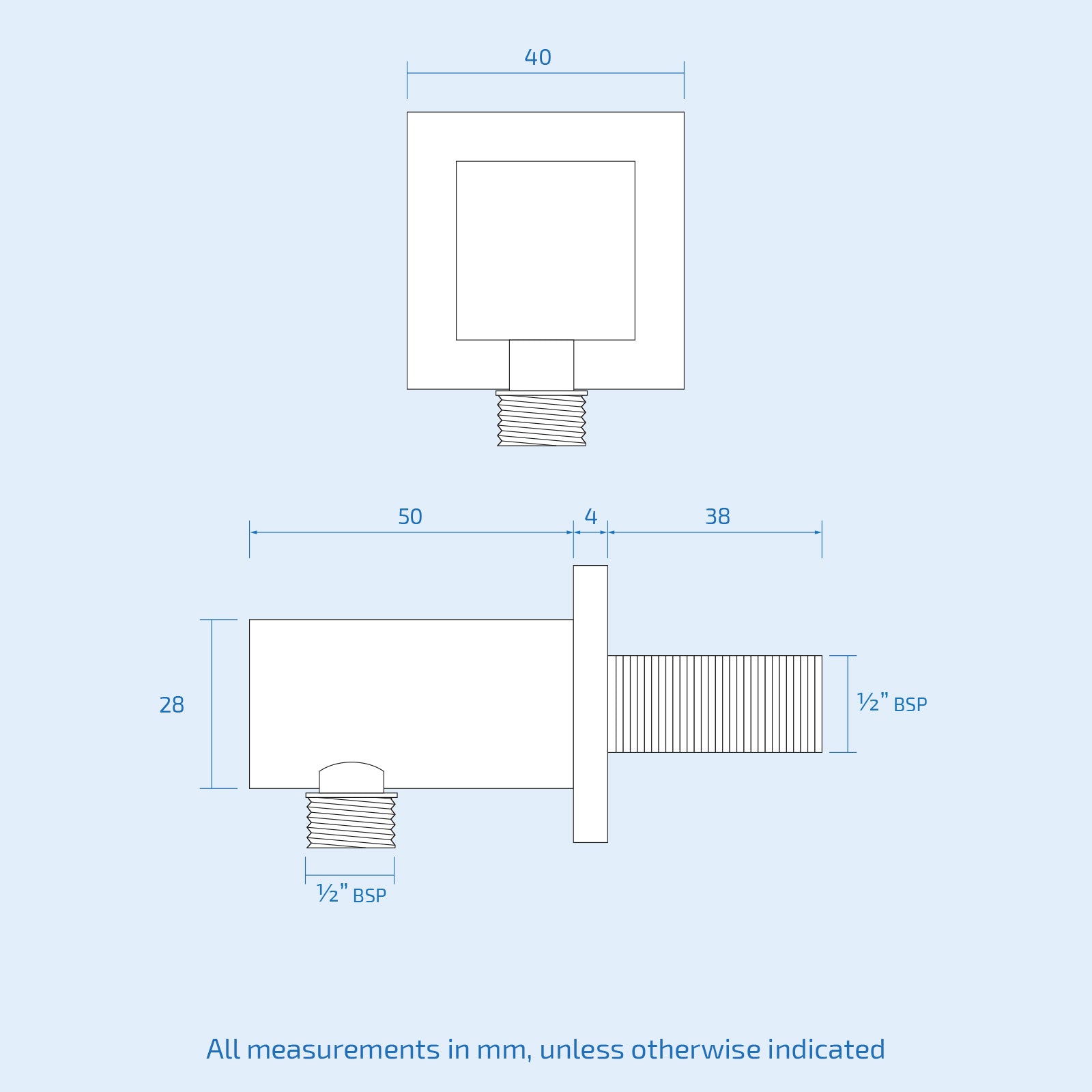 Square Matt Black Wall Mounted Concealed Connector Shower Hose Outlet Elbow