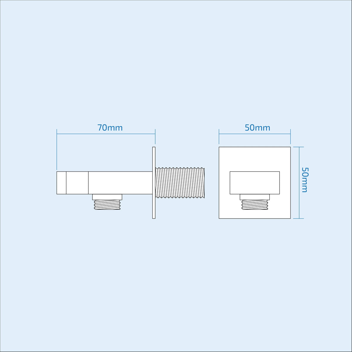 Rose 2 Way Concealed Thermostatic Shower Mixer Valve 200 Slim Overhead - Chrome