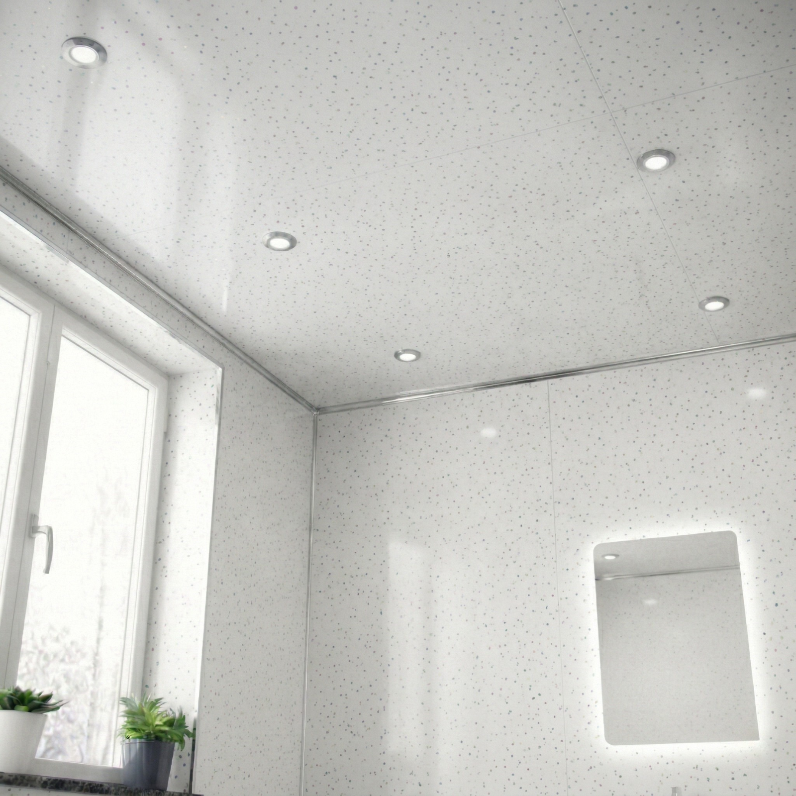 White Galaxy Gloss PVC Ceiling Panel/Shower Wall Panel 250mm X 2700mm X 5mm (Pack Of 4)