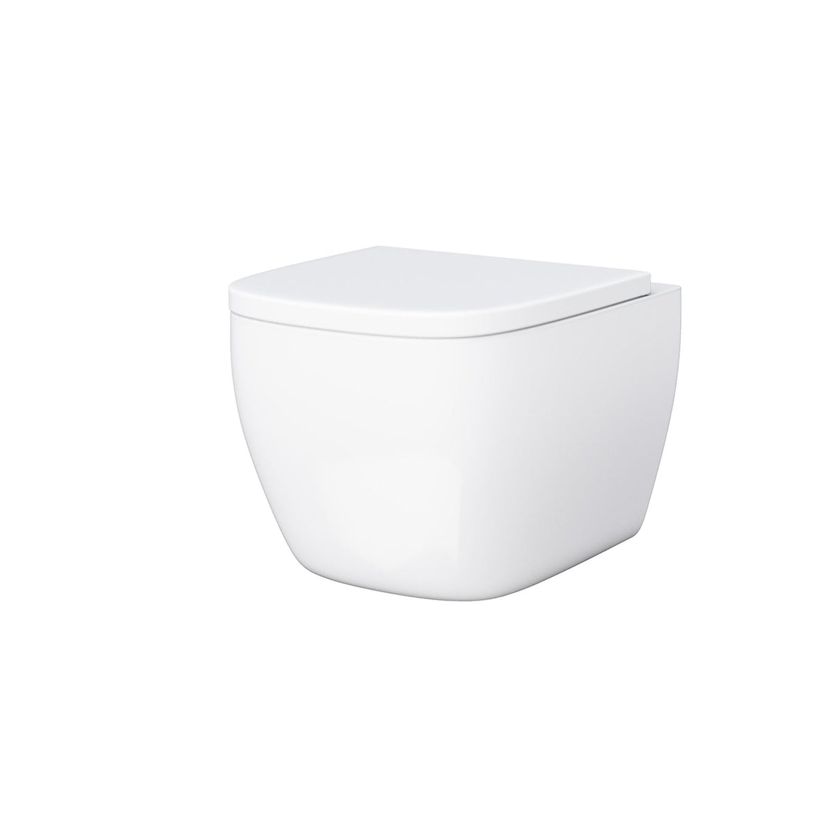 Square Wall Hung Toilet Pan with Soft Close Seat & Wall Frame System
