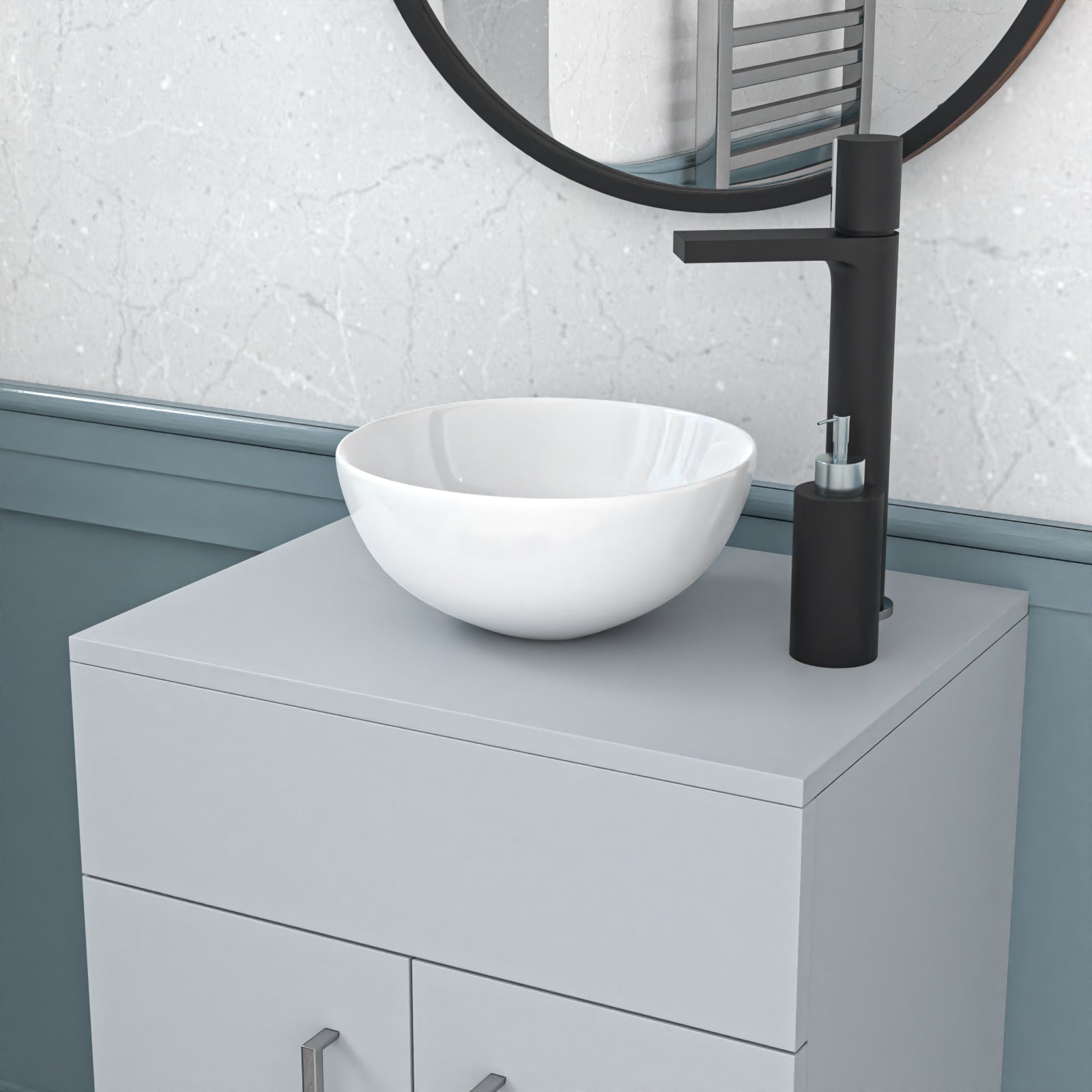 Nanuya 500mm Matte Grey Vanity Unit Worktop