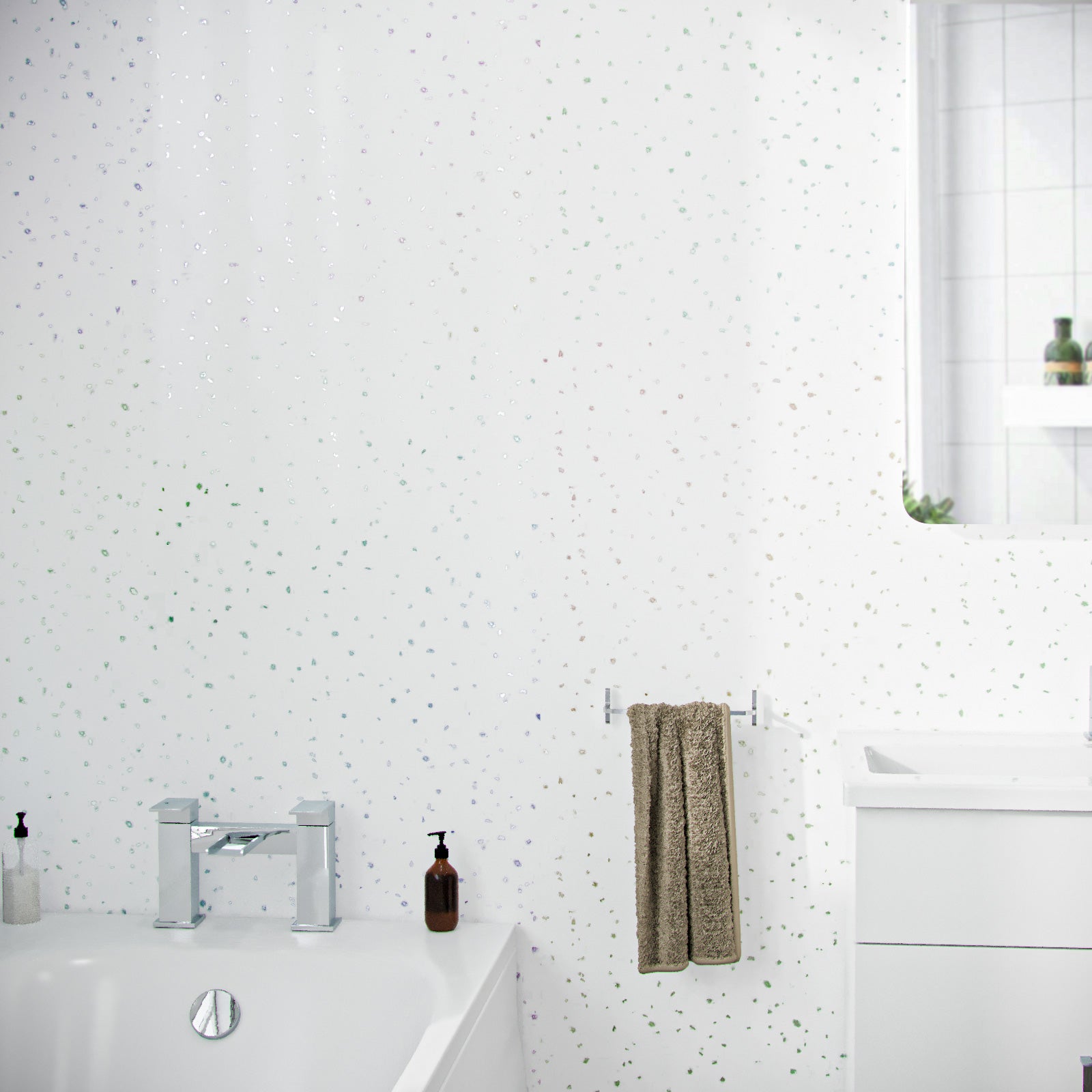 White Galaxy Atlantia Gloss PVC Ceiling/Shower Wall Panel 250mm X 2700mm X 5mm