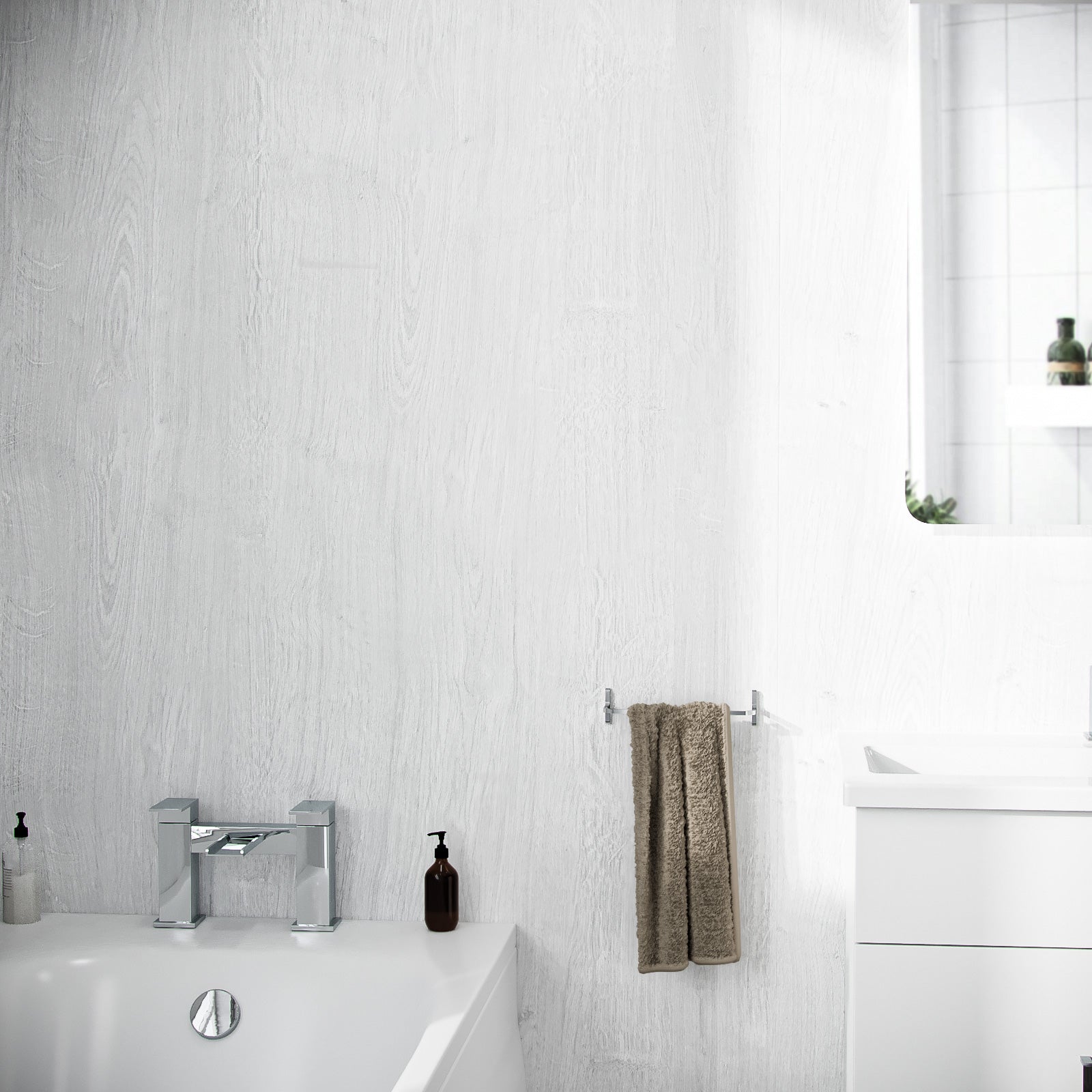 PVC Ceiling Panel/Shower Wall Panel White Wood Matt 250mm X 2700mm X 5mm (Pack Of 4)