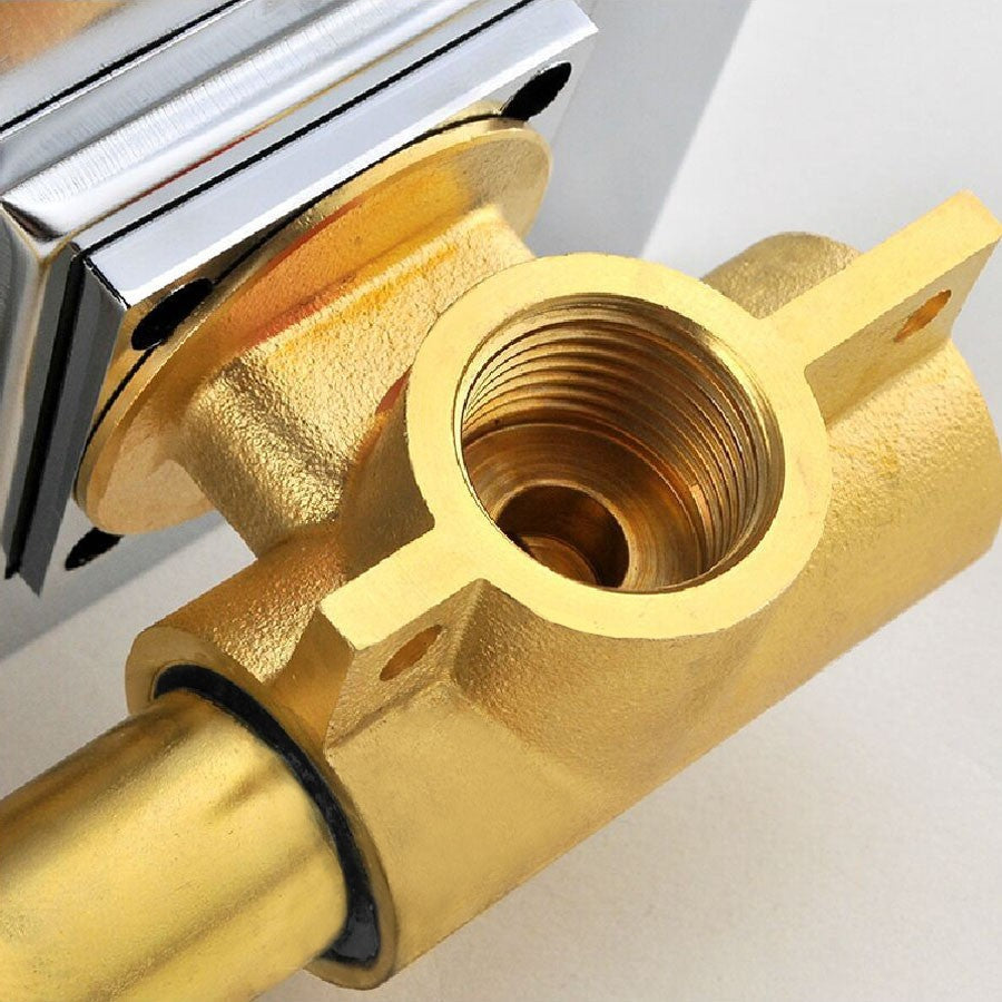 Ozone Chrome Square Waterfall Wall Mounted Basin Mixer Tap