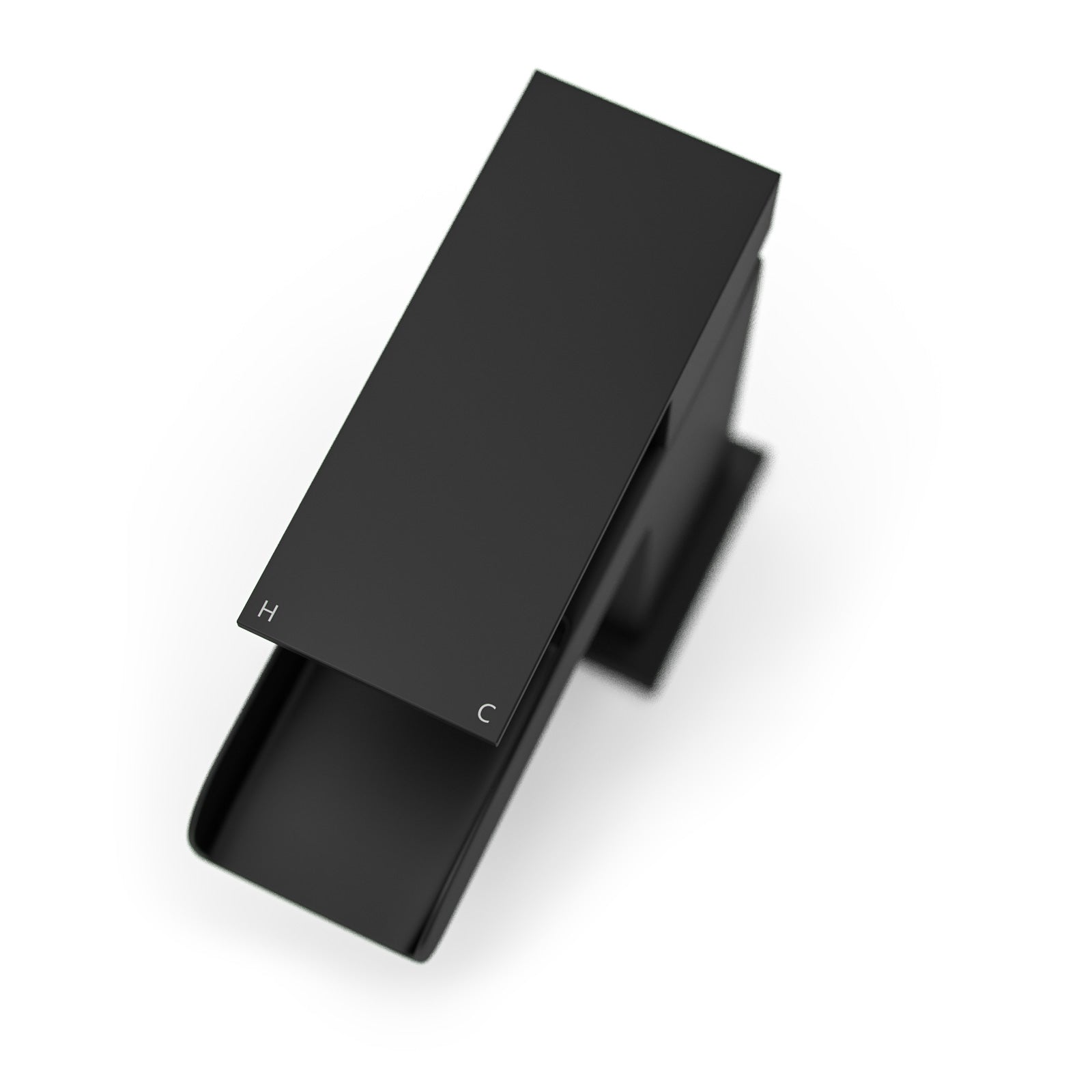 Ozone Modern Matte Black Waterfall Basin Mono Mixer Tap