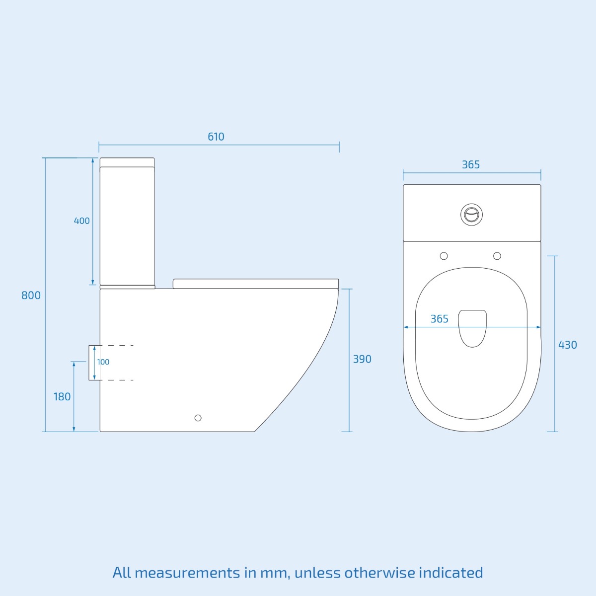 Ellen 1700 Bath Vanity Basin Unit Rimless Close Coupled Bath Mixer & Wastes