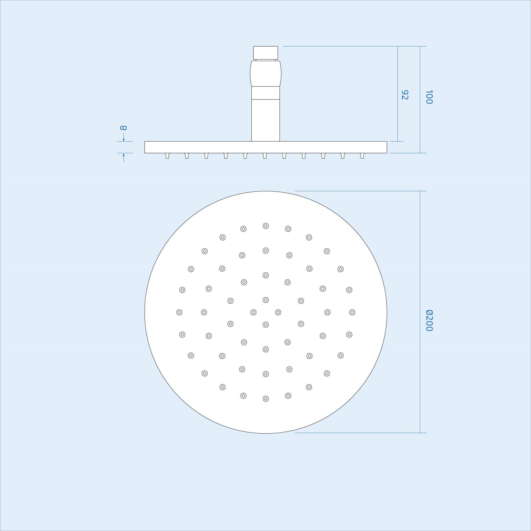 Violet Round Concealed Thermostatic Shower Mixer, Led Shower Head & Handset