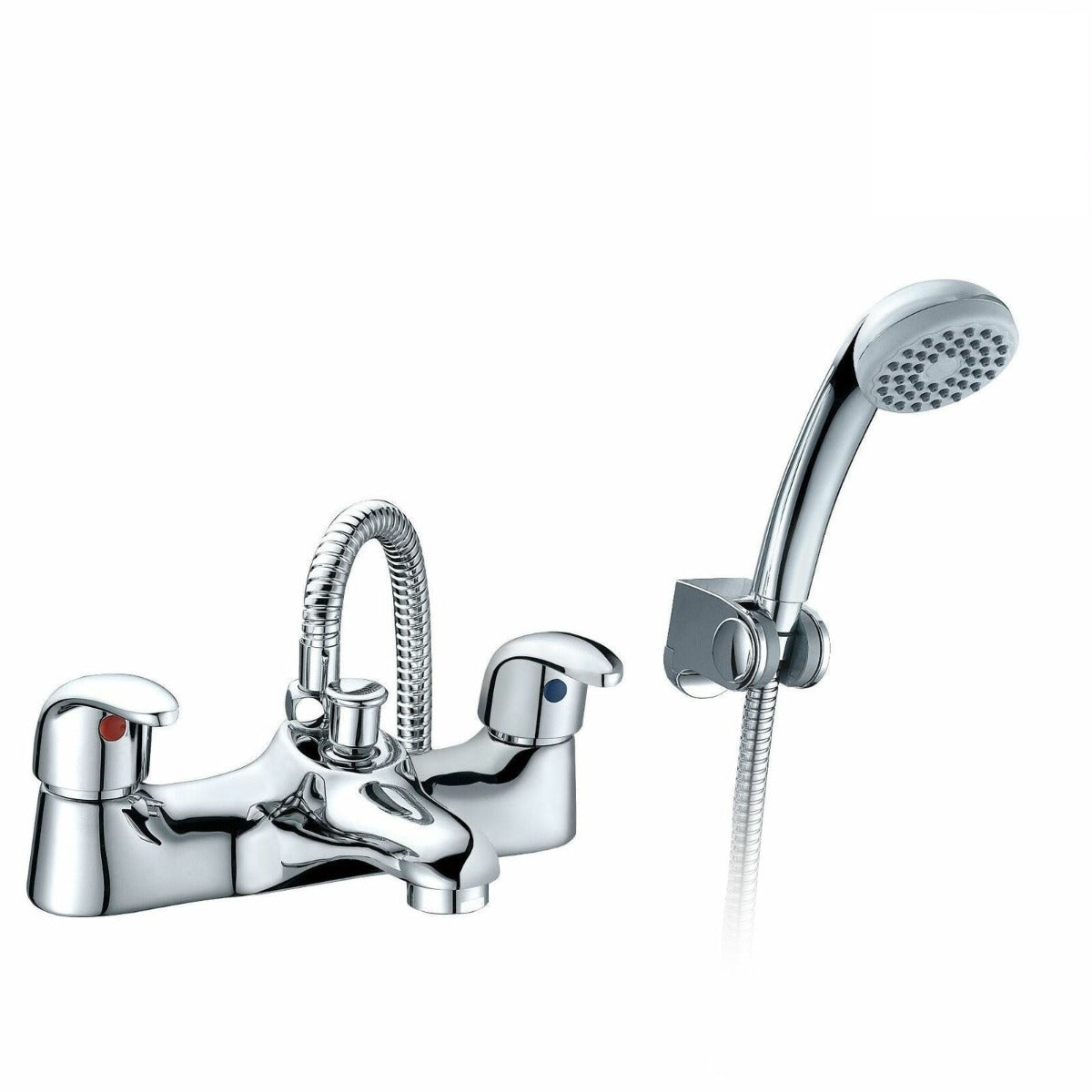 Studio Modern Chrome Bath Shower Mixer Tap & Handheld Complete Kit