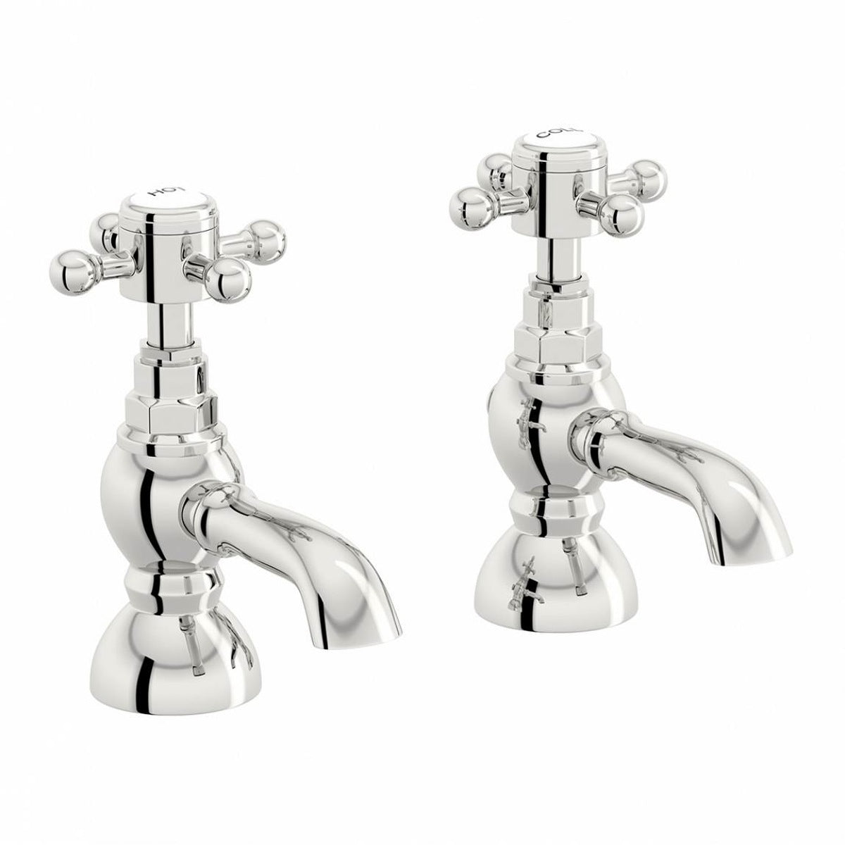 Churchill Traditional Set Of Hot & Cold Basin Taps And Bath Shower Mixer Tap With Handheld Kit