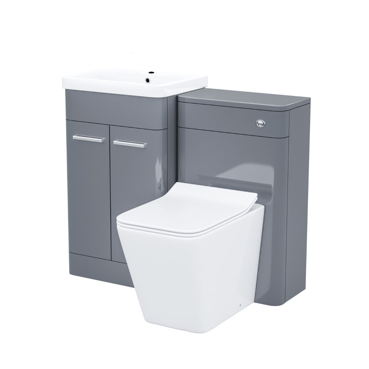 Afern Grey 1000mm Vanity Cabinet with WC Unit And Rimless Toilet