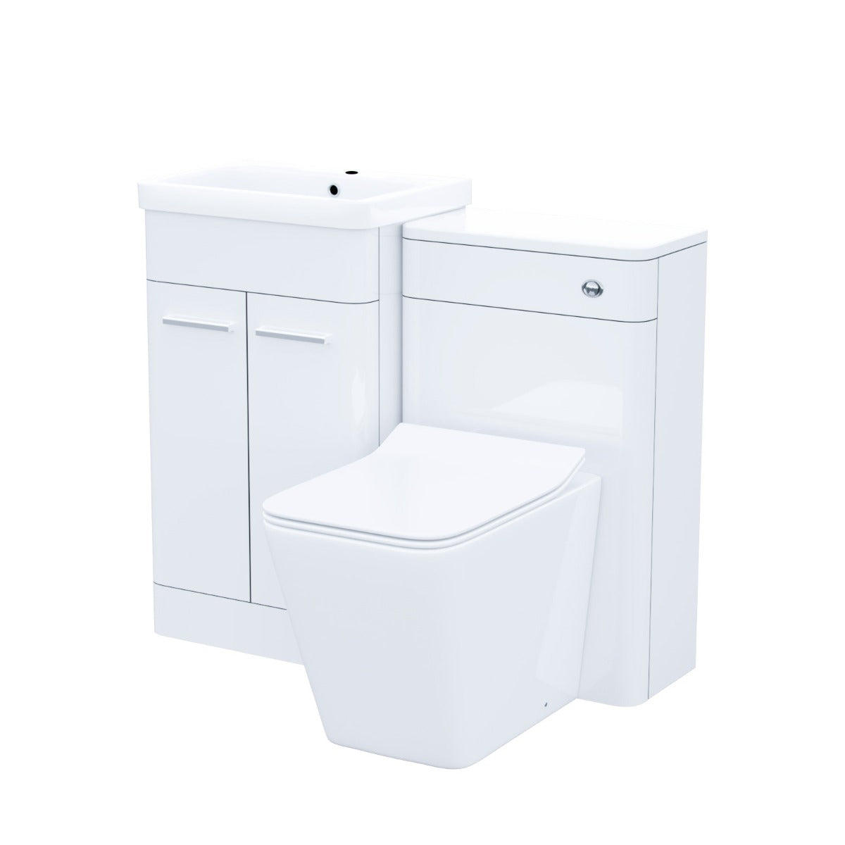 Afern White 1000mm Vanity Cabinet with WC Unit And Back To Wall Toilet