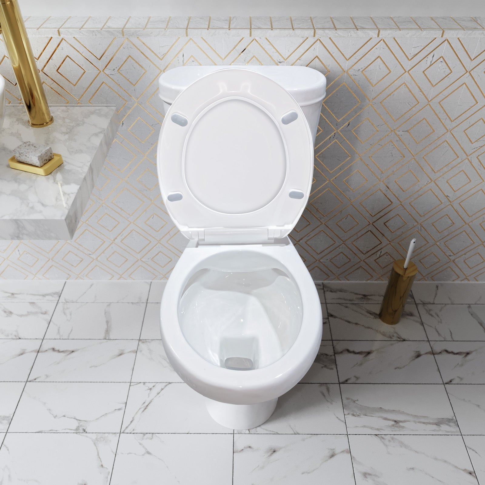 Modern White 3 Piece Bathroom Suite | 1700mm Bath + 800mm Vanity Basin & Close Coupled Toilet | Bathroom Republic