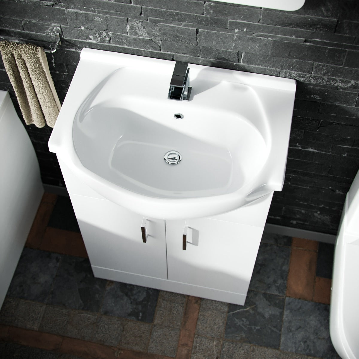 Ellen 1700 Bath Vanity Basin Unit Rimless Close Coupled Bath Mixer & Wastes