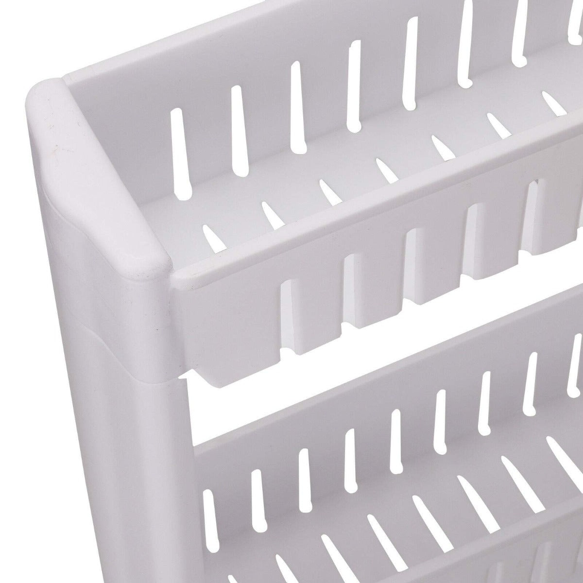 Slim 4 Tier Storage Trolley Cart White