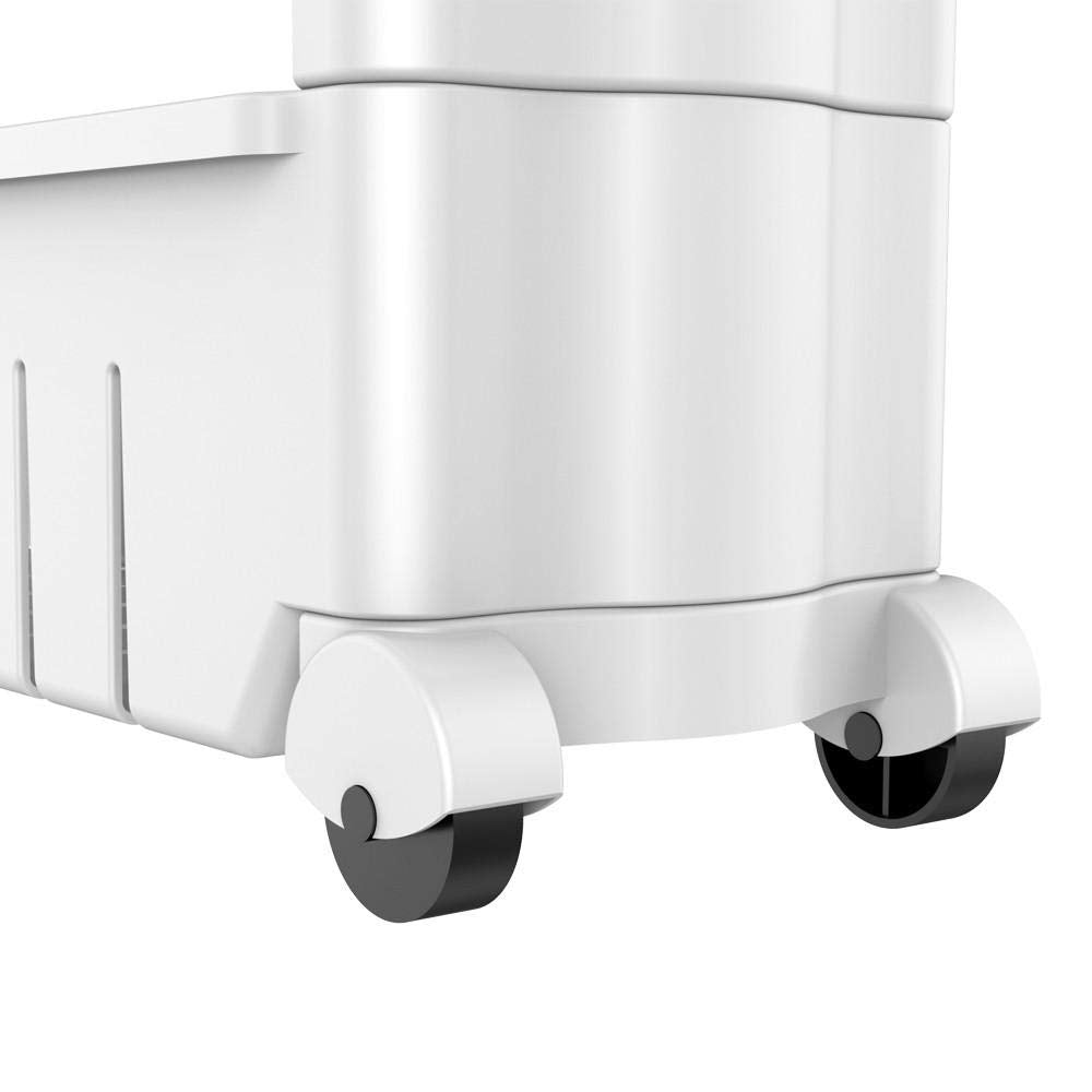 Slim 4 Tier Storage Trolley Cart White
