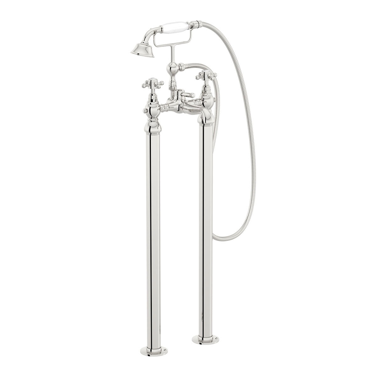 Churchill Traditional Freestanding Cross Head Bath Shower Mixer Tap With Handheld Kit