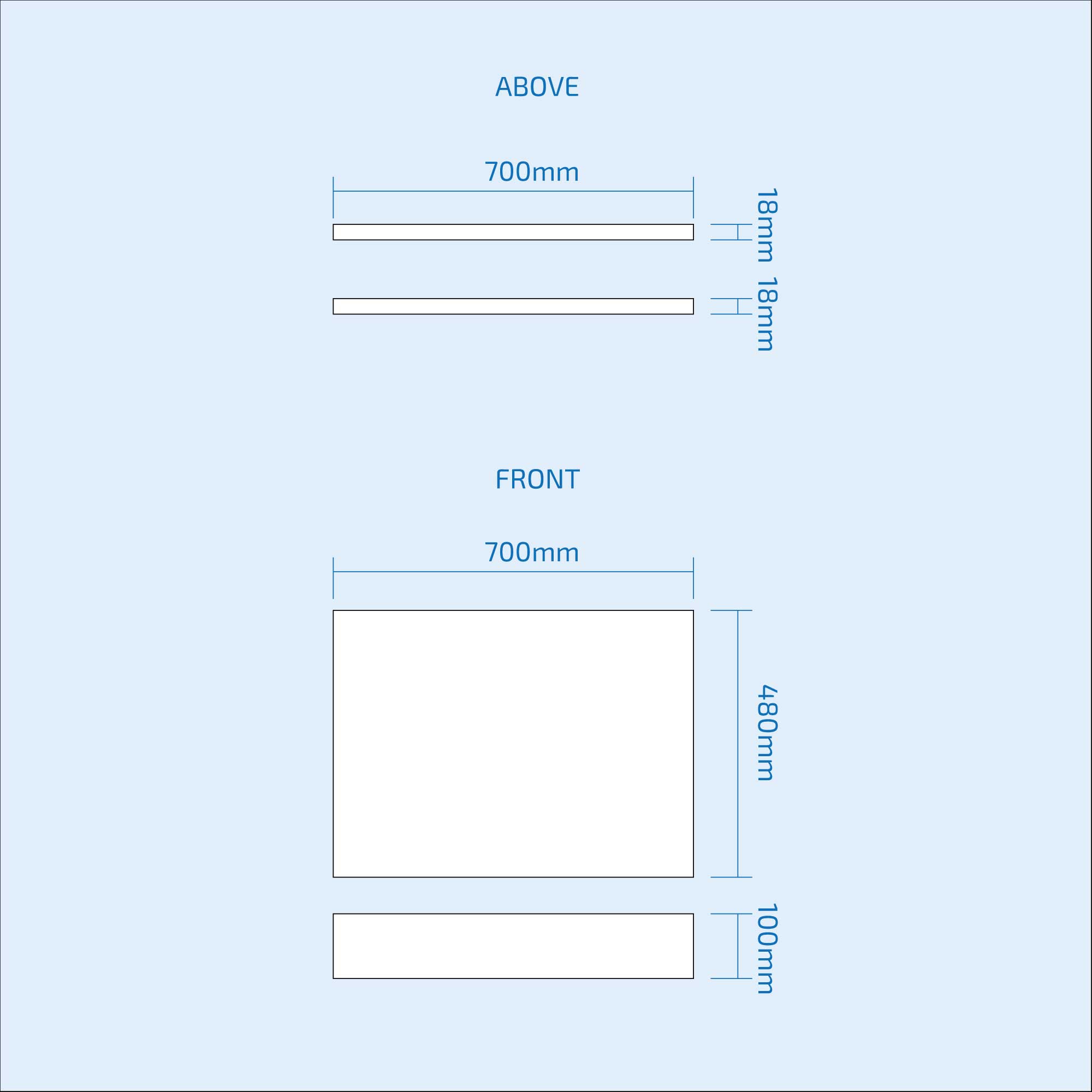 700 mm Standard Bathroom White High Gloss MDF Bath End Panel + Plinth