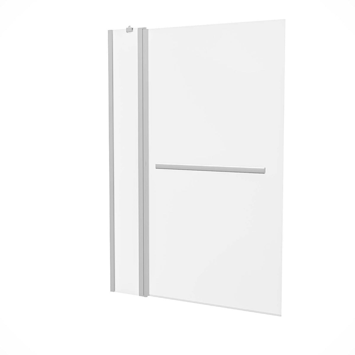 Athens 1000mm Square Glass Bath Screen Swing Door & Towel Bar Chrome