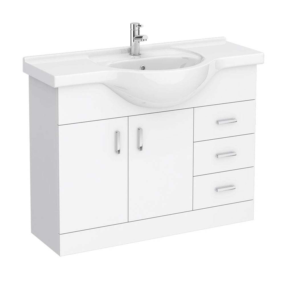 Ellen 1050mm Floor Standing 2 Door Basin Vanity Unit White