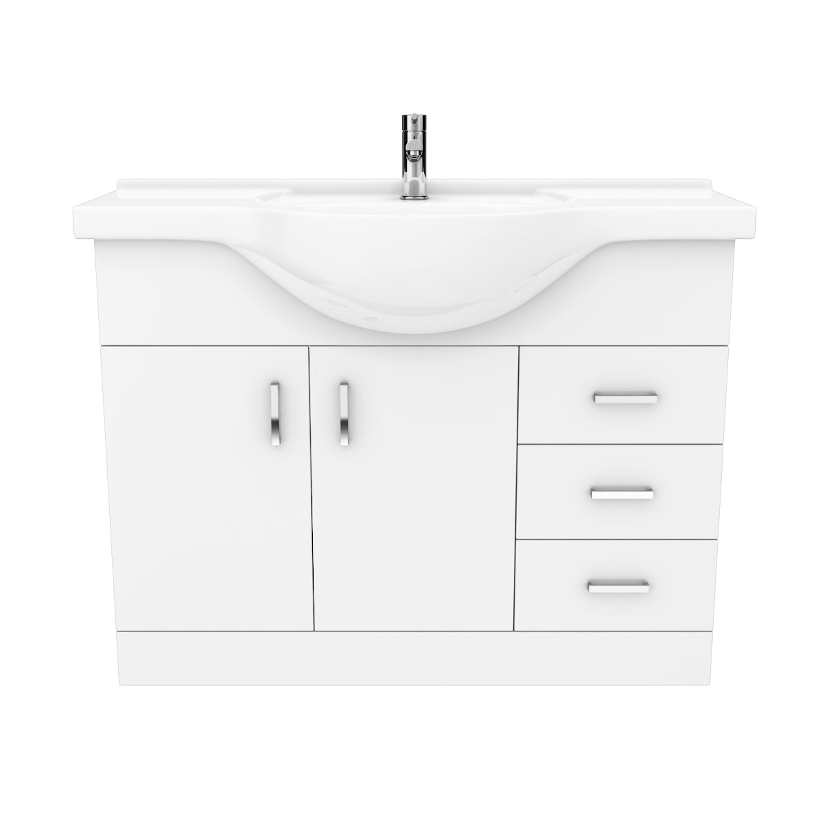 Ellen 1050mm Floor Standing 2 Door Basin Vanity Unit White