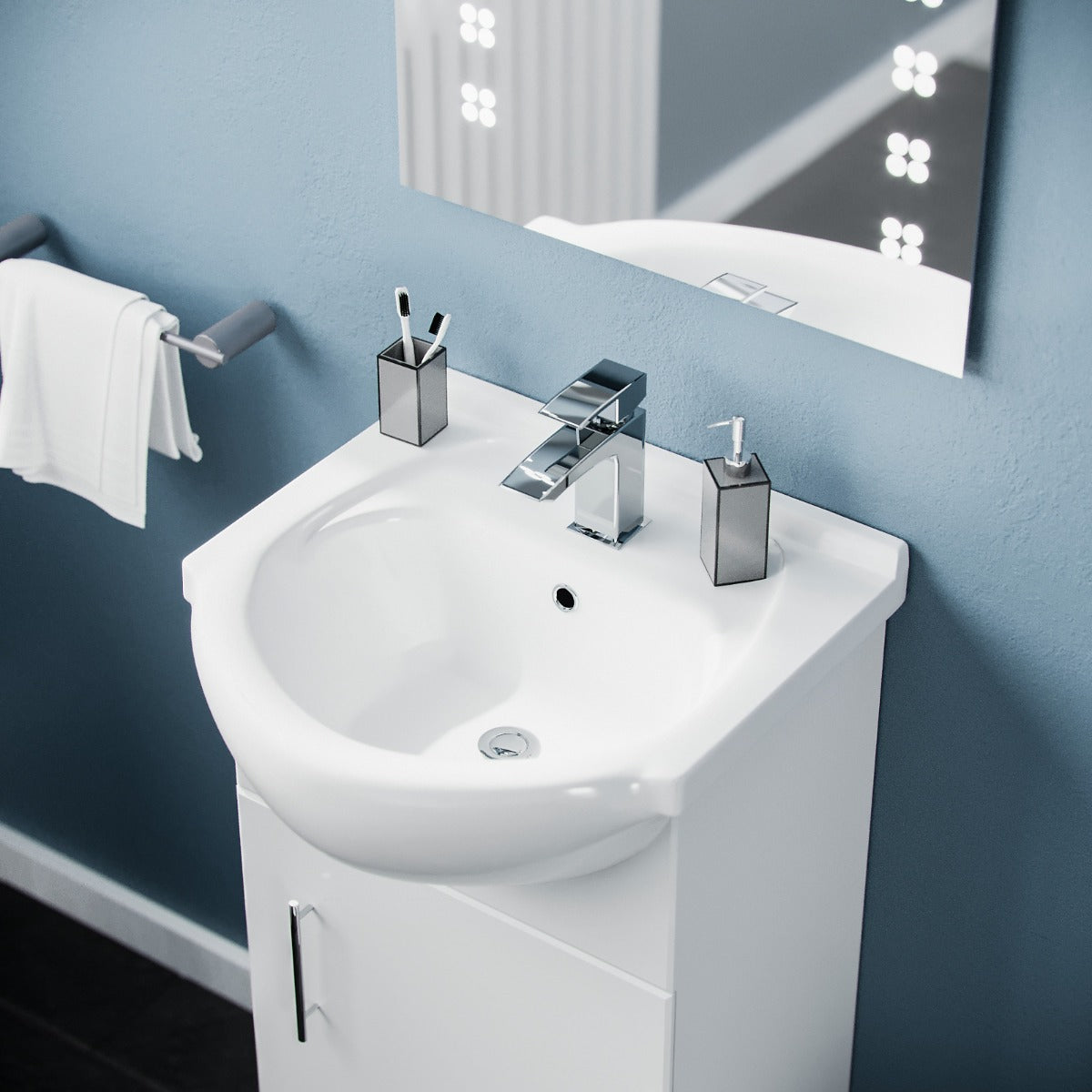 Ellen 450mm Floorstanding Flat Pack Vanity Basin Unit White