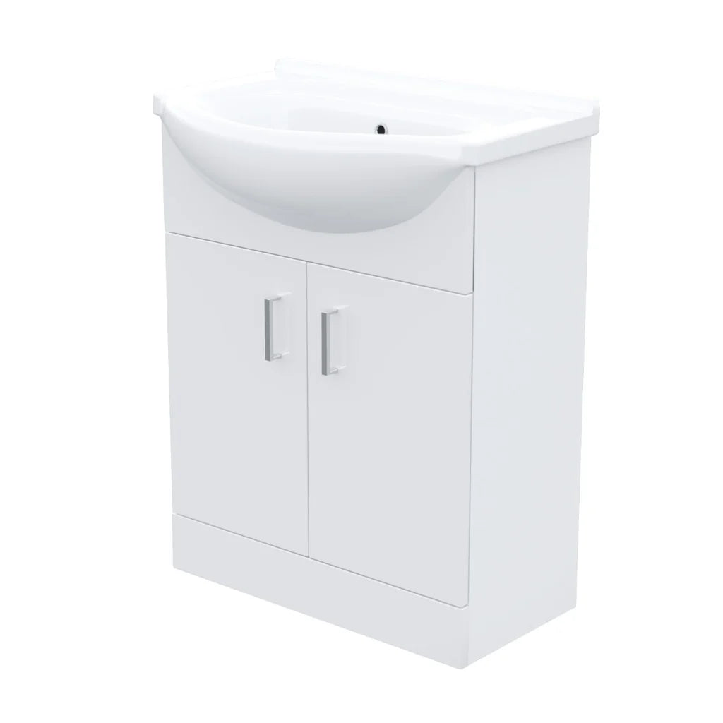 Ellen 550mm Floorstanding Basin Vanity Unit & Close Coupled Toilet White