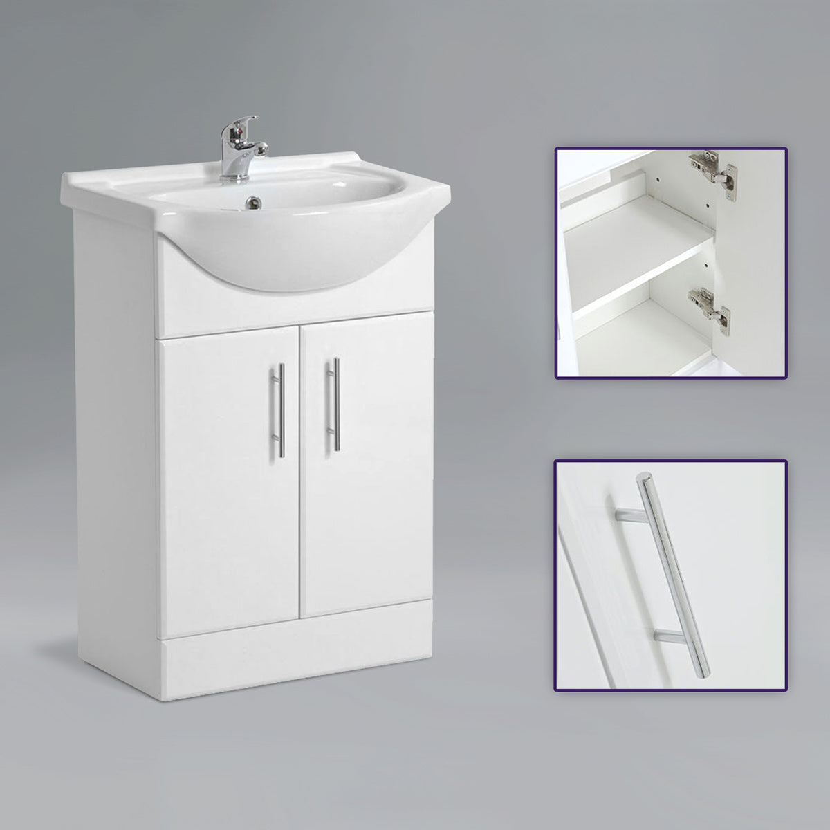 Senore Chrome Complete Bathroom Suite with P-Shaped Bath & Vanity Unit - 1700mm Left Hand